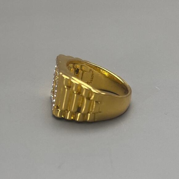 Y2K Vintage Gold Rolex Ring Unisex Size 8 2000s Jewelry Brand New - Picture 3 of 8